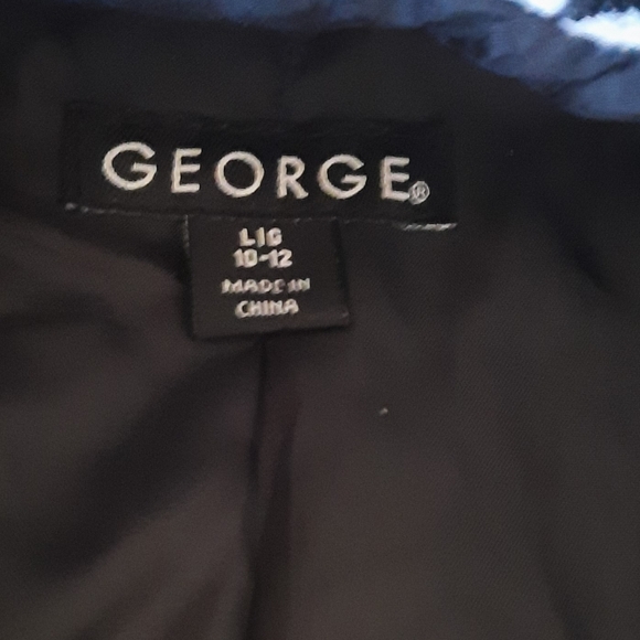 George Black and White Pea Coat with Houndstooth Pattern - Picture 4 of 4